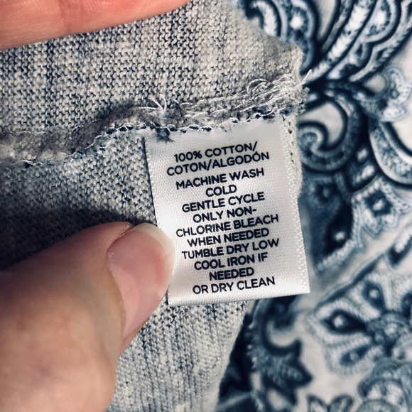 LOFT | Paisley Blouson Puff Sleeve Sweatshirt Gray Puff Long Sleeves - Picture 6 of 6